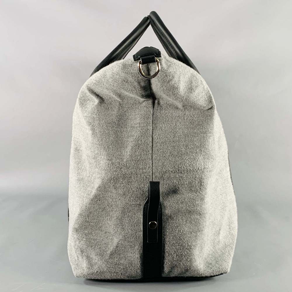 BENSON Grey Black Mixed Fabrics Leather Fabric Duffle Bag - Picture 2 of 7